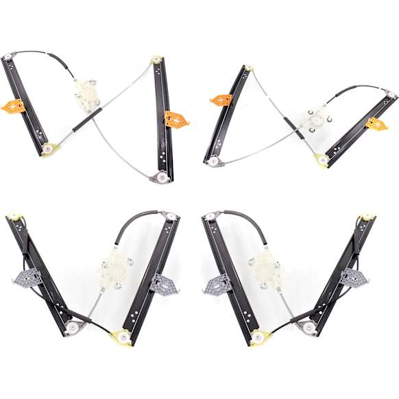 Front and Rear, Driver and Passenger Side Power Window Regulator, Without Motor