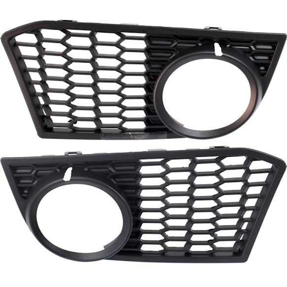 Front, Driver and Passenger Side Fog Light Trims, Textured Black, Sedan, For Models With M Package, M-Tech Style