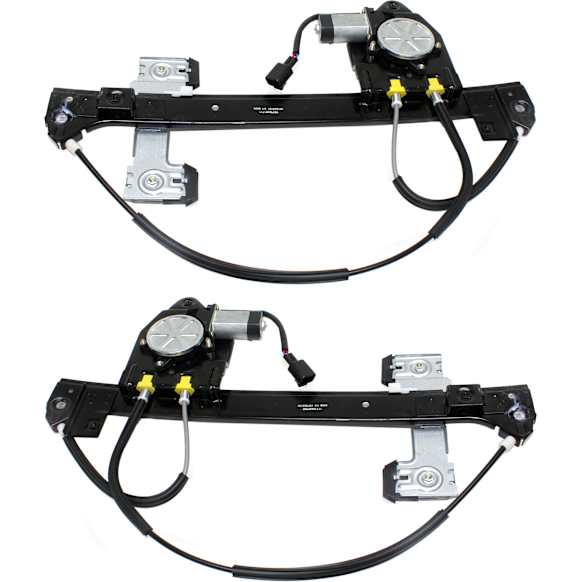 Rear, Driver and Passenger Side Power Window Regulator, With Motor