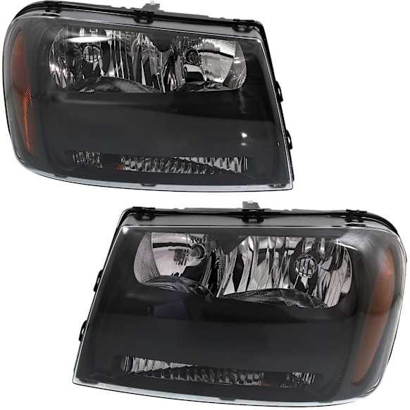 2006 Chevrolet Trailblazer - Driver and Passenger Side Halogen Headlight, With bulb(s),  without Full Width Grille Bar, OE Replacement, Sport Utility