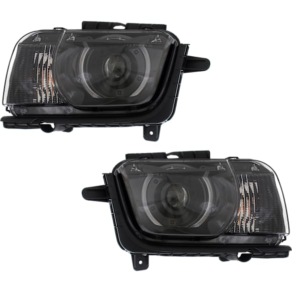 2010-2015 Chevrolet Camaro - Driver and Passenger Side Headlights, with Bulbs, HID/Xenon, with HID Bulbs and ballast, Convertible/Coupe, For Models without Leveling System, CAPA Certified