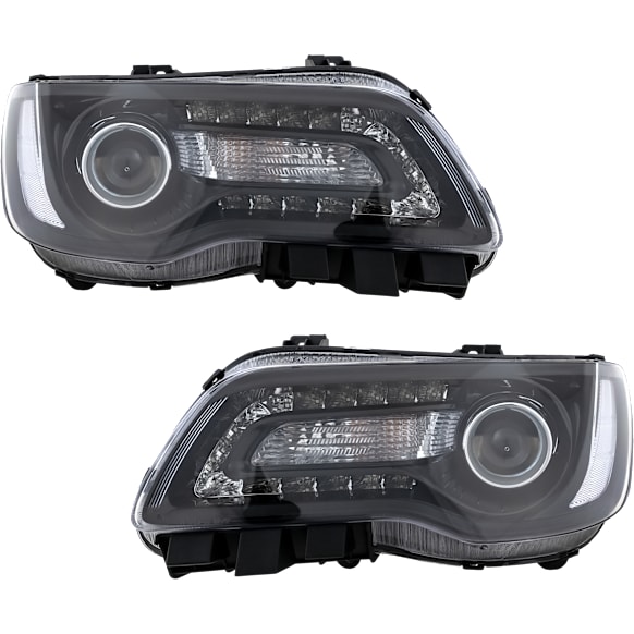 2017 Chrysler 300 - Driver and Passenger Side Halogen Headlight, With bulb(s), OE Replacement