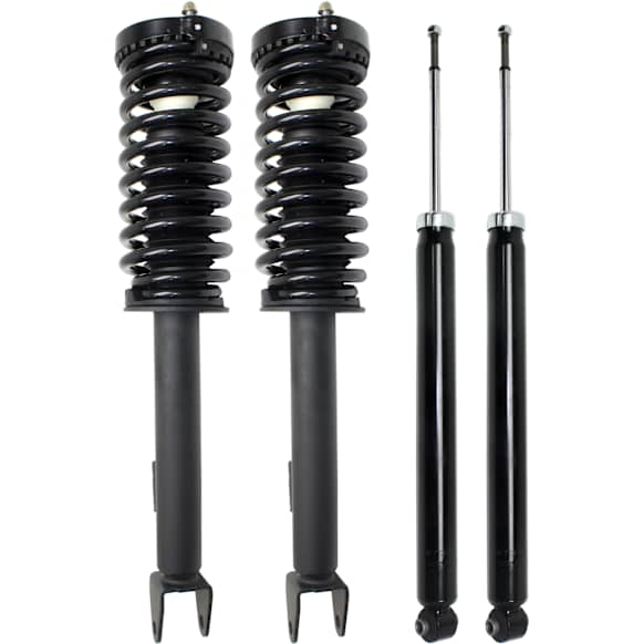 Front and Rear, Driver and Passenger Side Shock and Fully Loaded Strut, RWD