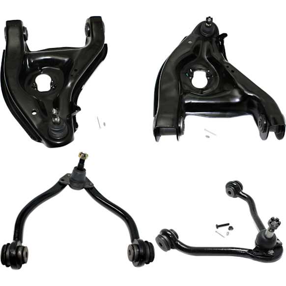 Front, Driver and Passenger Side, Upper and Lower Control Arms