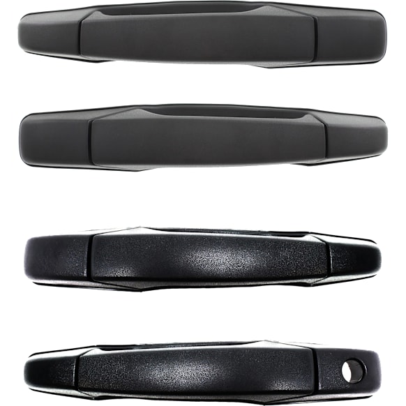 2007-2014 GMC Sierra 2500 HD - Front and Rear, Driver and Passenger Side Exterior Door Handles, Textured Black, Front Driver Side - With Key Hole; Front Passenger Side and Rear Driver and Passenger Side - Without Key Hole