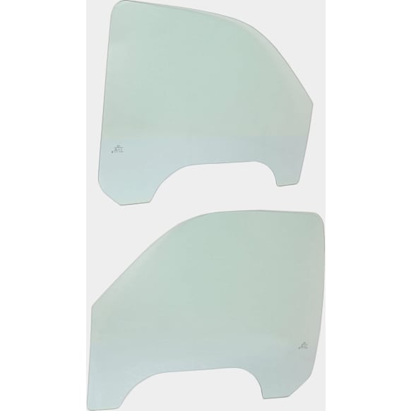 Front, Driver and Passenger Side Door Glasses, Green Tint, Replaces NAGS No. DD09479 GTNN, DD09480 GTNN