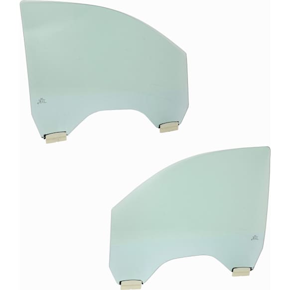 Front, Driver and Passenger Side Door Glasses, Green Tint, Laminated, Replaces NAGS No. DD12375 GTYN, DD12376 GTYN