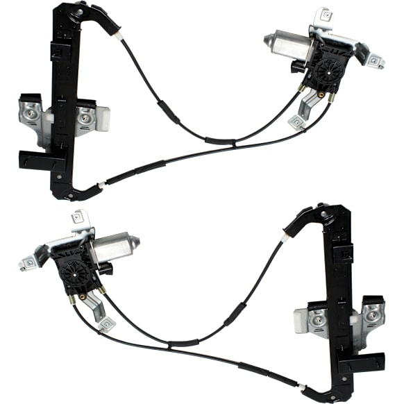 Rear, Driver and Passenger Side Power Window Regulator, With Motor