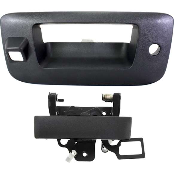 Tailgate Handle and Bezel, Textured Black, With Camera Hole, For Models With Locking Tailgate