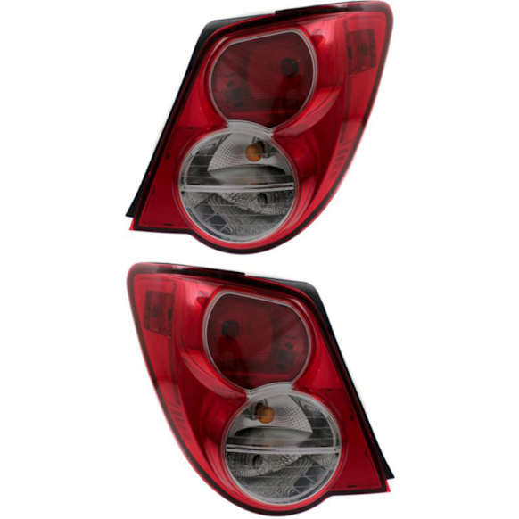 Driver and Passenger Side Tail Lights, with Bulbs, Halogen, Sedan