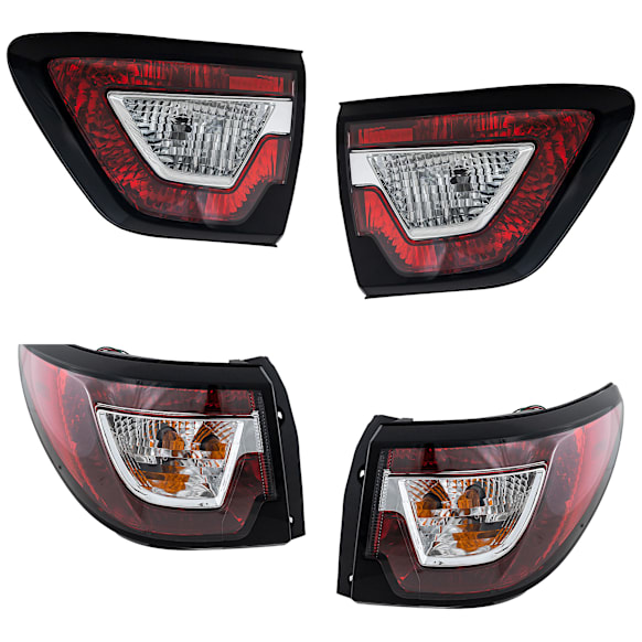 Driver and Passenger Side, Inner and Outer Halogen Tail Light, With bulb(s), OE Replacement