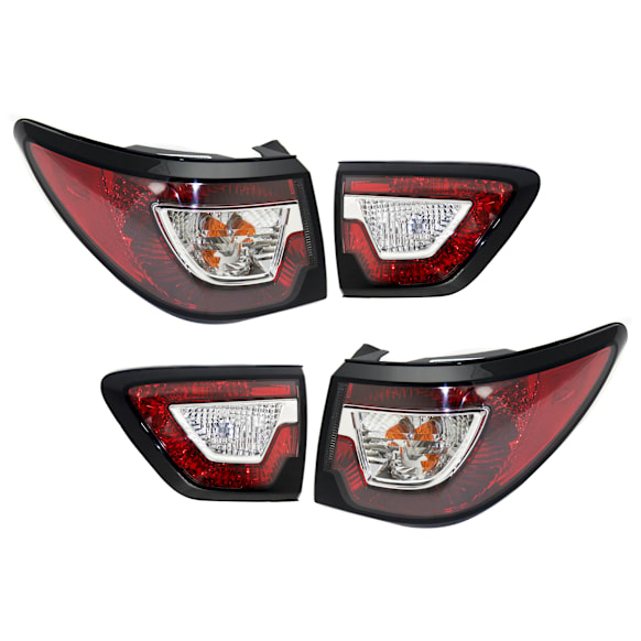Driver and Passenger Side, Inner and Outer Halogen Tail Light, With bulb(s), OE Replacement,, CAPA Certified