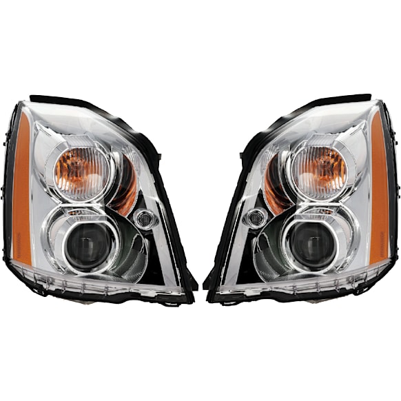 Driver and Passenger Side Headlights, without Bulbs, HID/Xenon, Clear Lens, without HID Bulbs and Ballast