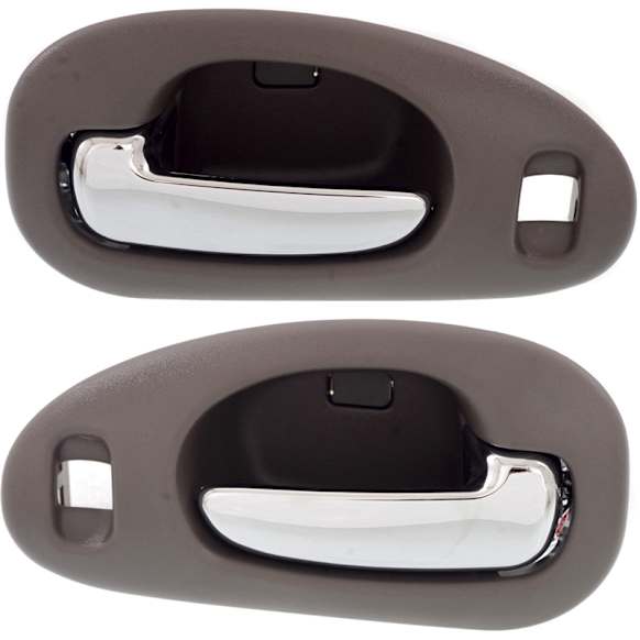 2001 Chrysler LHS - Front, Driver and Passenger Side Gray bezel with chrome lever Interior Door Handle, With Door Lock Hole, Sedan