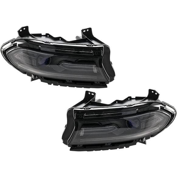 2015 Dodge Charger - Driver and Passenger Side Halogen Headlight, With bulb(s), For Models With LED Daytime Running Light and LHD/RHD Optics, OE Replacement