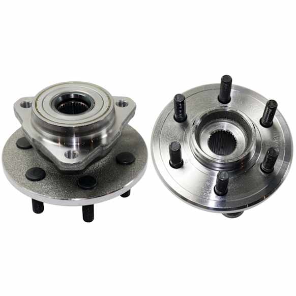 2-Wheel Set Front, Driver and Passenger Side Wheel Hubs, With Bearing, Four Wheel Drive, 2-Wheel ABS