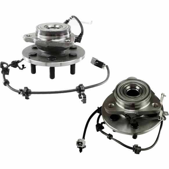2002 Dodge Dakota - Front, Driver and Passenger Side Wheel Hub, 4-Wheel ABS, 4WD, 6 Lugs, With Bearing, With Sensor