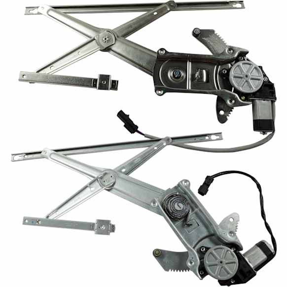 Front, Driver and Passenger Side Power Window Regulator, With Motor