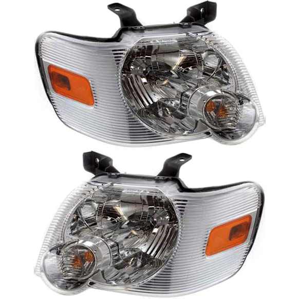 2008 Ford Explorer Sport Trac - Driver and Passenger Side Halogen Headlight, With bulb(s), OE Replacement