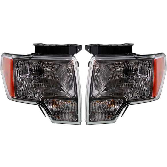 2011 Ford F-150 - Driver and Passenger Side Halogen Headlight, With bulb(s), OE Replacement