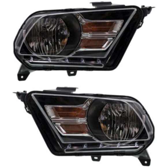 2010 Ford Mustang - Driver and Passenger Side Halogen Headlight, With bulb(s), OE Replacement, Coupe