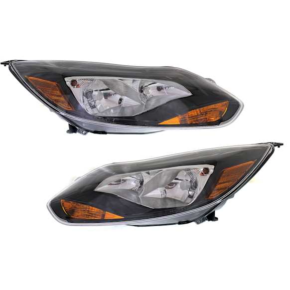 2013 Ford Focus - Driver and Passenger Side Halogen Headlight, With bulb(s), OE Replacement, Hatchback