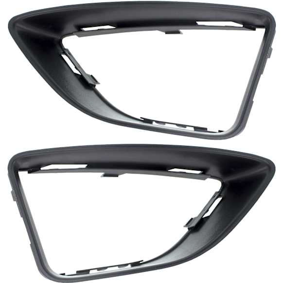 Front, Driver and Passenger Side Fog Light Trims, Textured Black