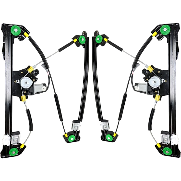 Front, Driver and Passenger Side Power Window Regulators, with Motors, Regular/Super Crew Cab Pickup