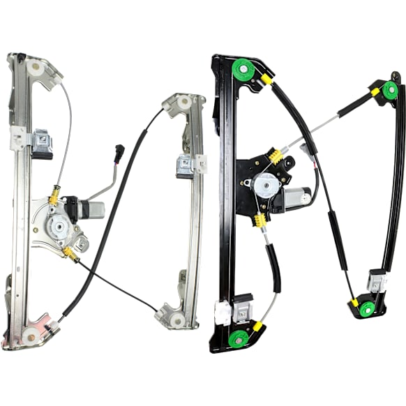 Front and Rear, Driver Side Window Regulators, Power, with Motor