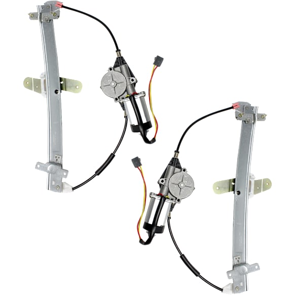 Front, Driver and Passenger Side Power Window Regulator, With Motor