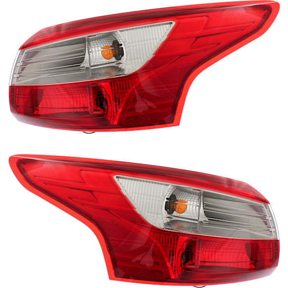 Driver and Passenger Side, Outer Halogen Tail Light, With bulb(s), OE Replacement