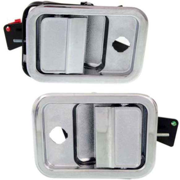 2003 Freightliner Columbia - Front, Driver and Passenger Side Chrome Exterior Door Handle, With Key Hole
