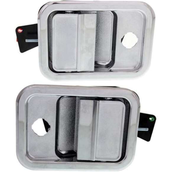 2009 Freightliner Columbia - Front, Driver and Passenger Side Chrome Exterior Door Handle, With Key Hole