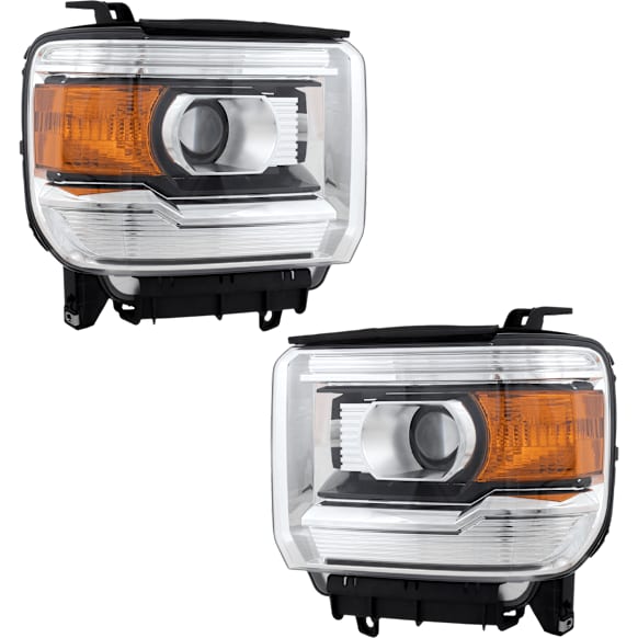 2019 GMC Sierra 2500 HD Base 8 Cyl 6.6L - Driver and Passenger Side Halogen Headlight, With bulb(s), For Models Without LED Signature Option, OE Replacement