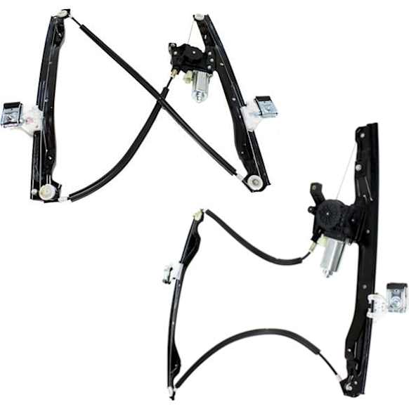 Front, Driver and Passenger Side Power Window Regulator, With Motor