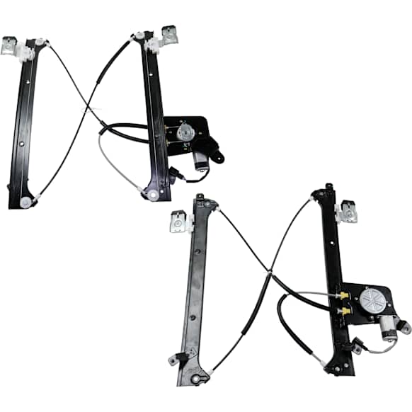 Rear, Driver and Passenger Side Power Window Regulator, With Motor