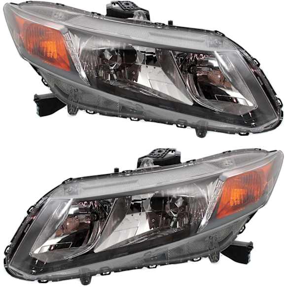 2012 Honda Civic - Driver and Passenger Side Halogen Headlight, With bulb(s), OE Replacement