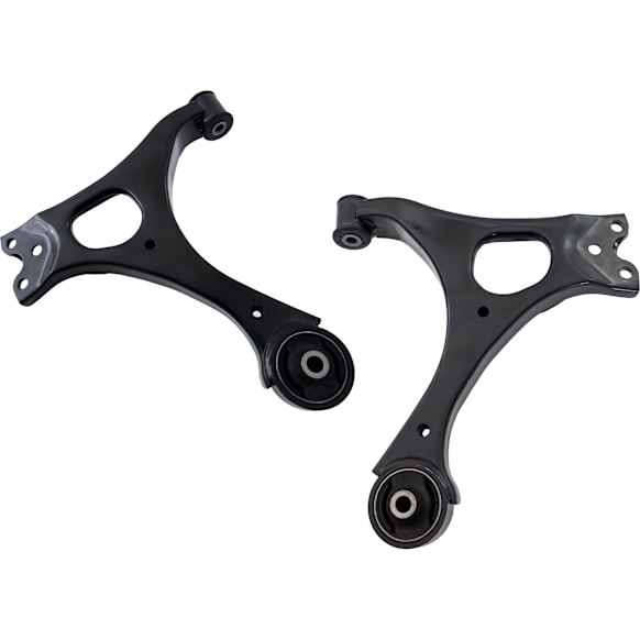 Front, Driver and Passenger Side, Lower Control Arms, Without ball joints, With bushings