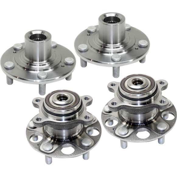 2007 Honda Civic - Front and Rear, Driver and Passenger Side Wheel Hub, 5 Lugs, Front - Without Bearing; Rear - With Bearing