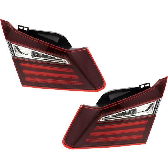 Driver and Passenger Side, Inner Tail Lights, with Bulbs, Halogen, Sedan, Mounts on Trunk Lid