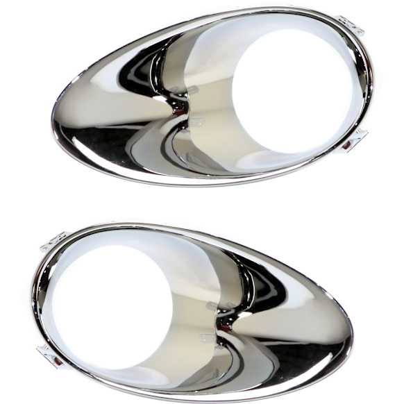 Front, Driver and Passenger Side Fog Light Trims, Chrome