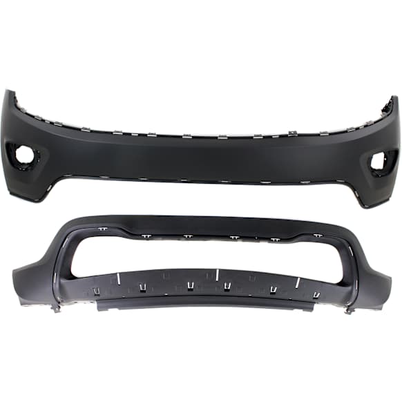 2014 Jeep Grand Cherokee Overland - Front, Upper and Lower Upper - Primed, Lower - Textured Bumper Cover, For Models With Code MFD or MFN