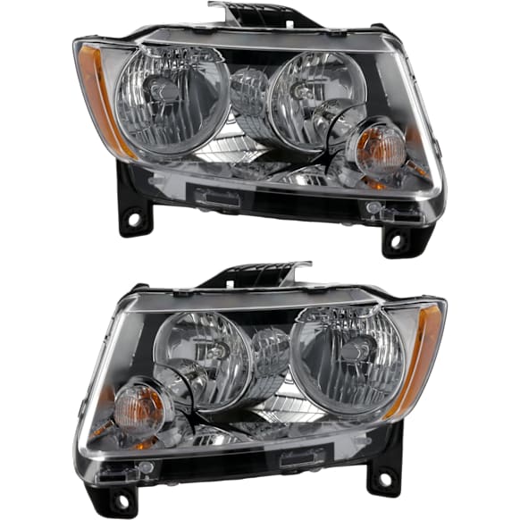 2011 Jeep Grand Cherokee - Driver and Passenger Side Halogen Headlight, With bulb(s), Laredo / Laredo E / Laredo X Models, OE Replacement