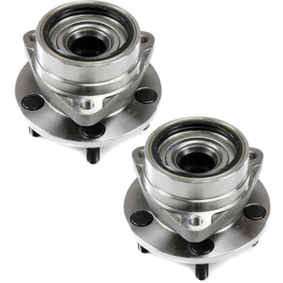 Front, Driver and Passenger Side Wheel Hub, 5 Lugs, With Bearing