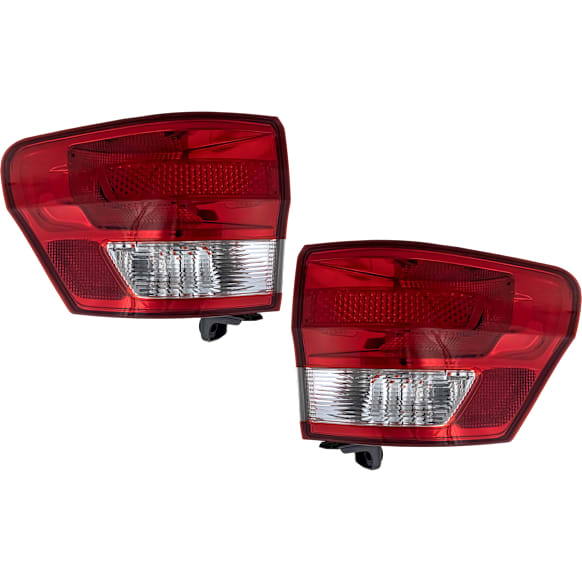 2012 Jeep Grand Cherokee Laredo - Driver and Passenger Side, Outer Halogen Tail Light, With bulb(s), Mounts on Body, OE Replacement