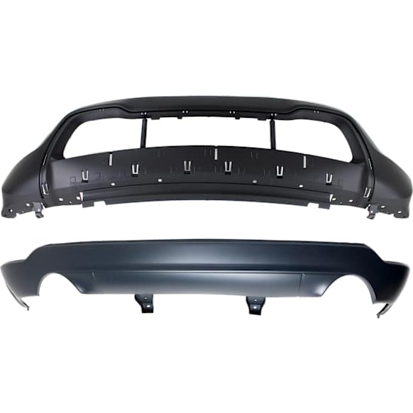 2016 Jeep Grand Cherokee Summit - Front and Rear, Lower Upper - Primed, Lower - Textured For Models With Dual Exhaust Holes, Type 4 Bumper Cover, Without Towing Package, CAPA Certified
