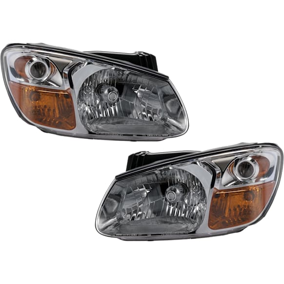2008 Kia Spectra - Driver and Passenger Side Halogen Headlight, With bulb(s), OE Replacement