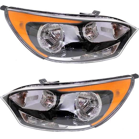 2014 Kia Rio - Driver and Passenger Side Halogen Headlight, With bulb(s), OE Replacement, Hatchback