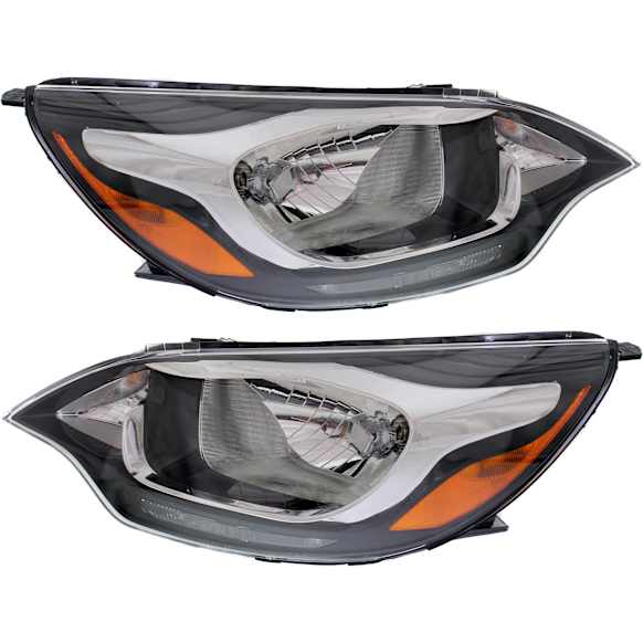 2013 Kia Rio - Driver and Passenger Side Halogen Headlight, With bulb(s), OE Replacement, Sedan