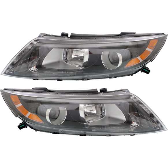 2015 Kia Optima - Driver and Passenger Side Halogen Headlight, With bulb(s),  USA Built Vehicle, OE Replacement, Sedan